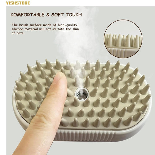 3-in-1 Steamy Pet Brush – The Ultimate Grooming, Cleaning, and Massage Tool