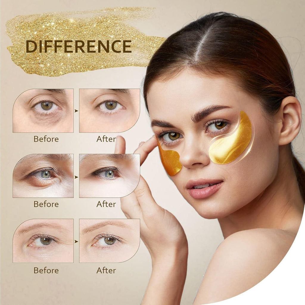 24K Gold Crystal Collagen Eye Mask – Instant Relief for Tired Eyes & Dark Circles