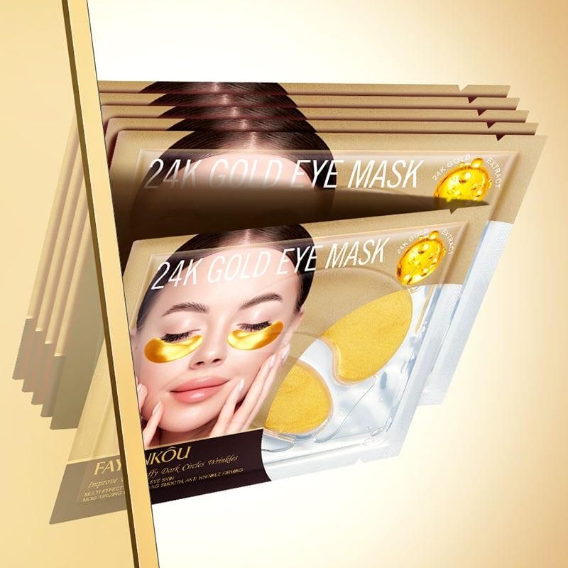 24K Gold Crystal Collagen Eye Mask – Instant Relief for Tired Eyes & Dark Circles