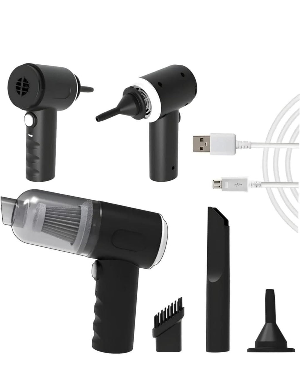 2-in-1 Vacuum Suction Cleaner & Wireless Portable Air Duster