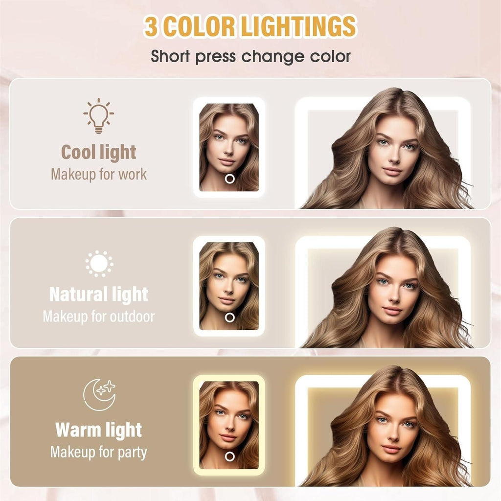 Premium White Makeup Box with LED Mirror