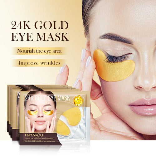 24K Gold Crystal Collagen Eye Mask – Instant Relief for Tired Eyes & Dark Circles