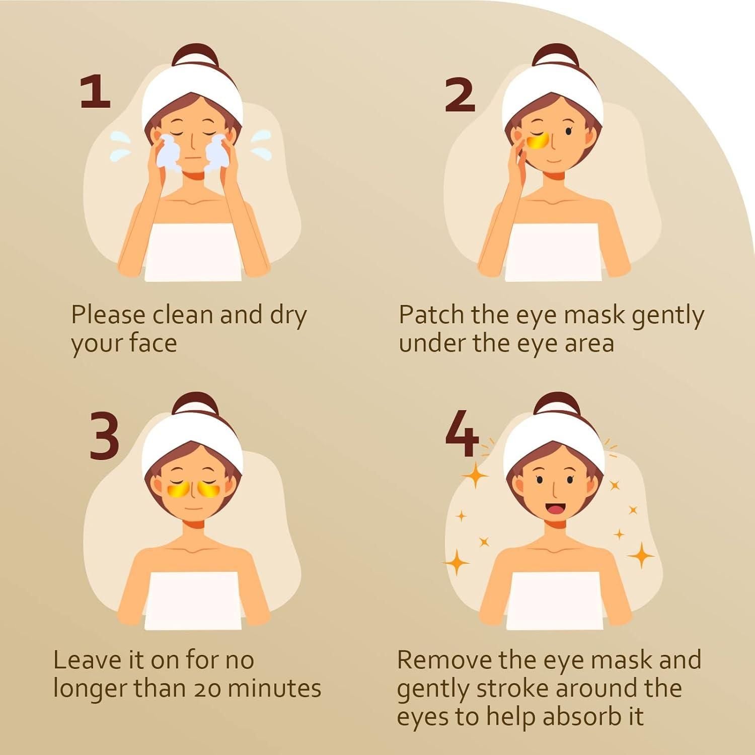 24K Gold Crystal Collagen Eye Mask – Instant Relief for Tired Eyes & Dark Circles